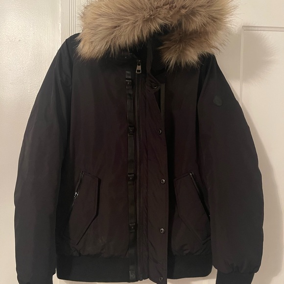 Men’s Calvin Klein Black Fur Hooded Jacket - Picture 1 of 5